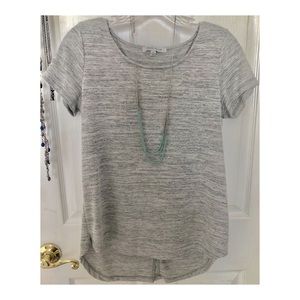 Grey Short Sleeve Blouse w Button back design